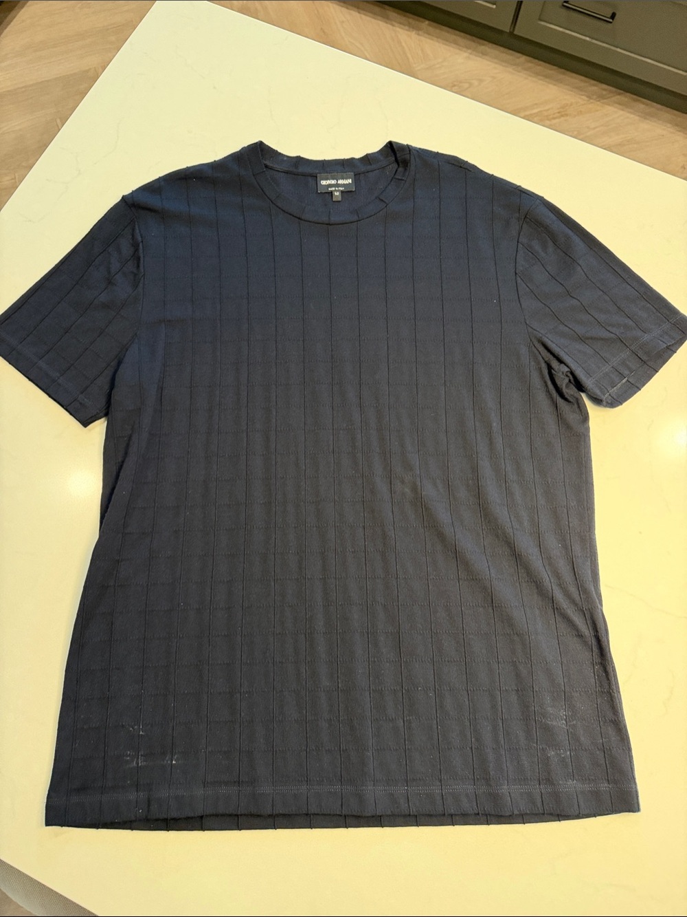 Emporio Armani Men's black Short-Sleeve Ribbed Crew Tee Italy SZ 52 US Med
